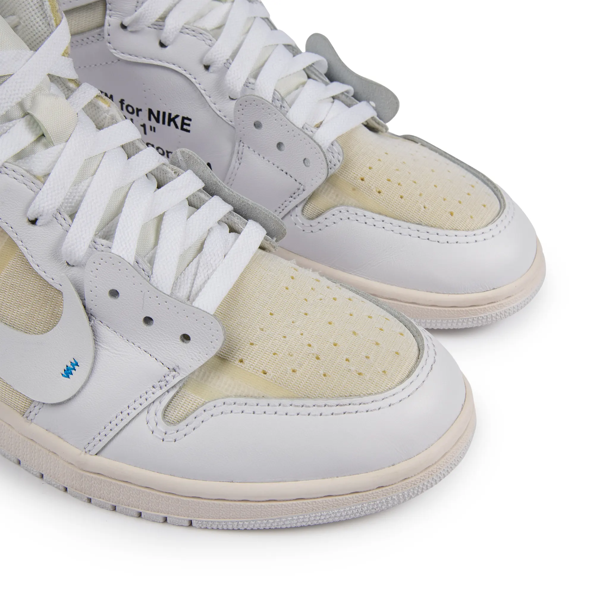 Toe box view of Preloved - Off-White x Air Jordan 1 Retro High OG White AQ0818-148